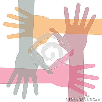 United hands Vector Illustration