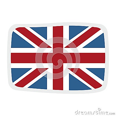 United Kingdom Flag. English stickers. British flag Vector Illustration