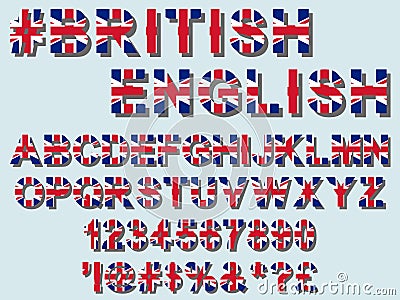 United Kingdom flag font Vector Illustration