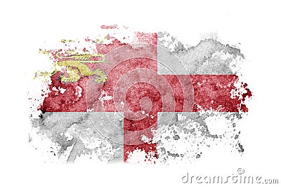 United Kingdom, Great Britain, British, Sark flag background painted on white paper with watercolor Stock Photo
