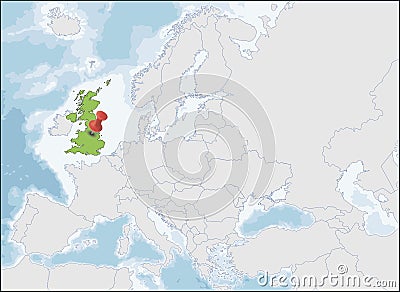 United Kingdom location on Europe map, vector illustration Vector Illustration