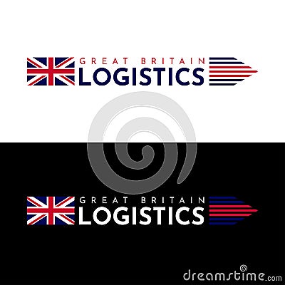 United Kingdom Logistic Logo. With arrow moving forward for courier delivery or transportation and shipping service. Logistics Vector Illustration