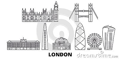 United Kingdom, London line travel skyline set. United Kingdom, London outline city vector illustration, symbol, travel Vector Illustration