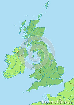 United Kingdom - Map of United Kingdom - High Detailed Stock Photo