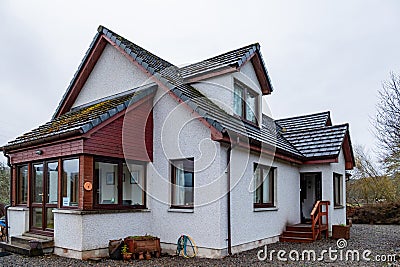 Overcast view of a building in the Glenfinnan Monument Editorial Stock Photo
