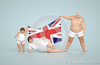 United kingdom obesity concept Stock Photo