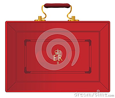 United Kingdom Red Budget Box Vector Illustration