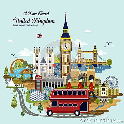 United Kingdom travel concept Vector Illustration