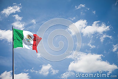 United Mexican States or Estados Unidos Mexicanos nation flag Stock Photo