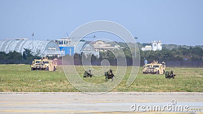 United Nation military exercise with tactical unit and Humvee units Editorial Stock Photo