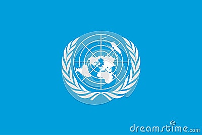 United Nations emblem. UN isolated icon on blue background. Vector editorial illustration. Rivne, Ukraine - May 4, 2023 Cartoon Illustration