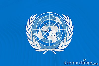 United Nations flag on waves Editorial Stock Photo