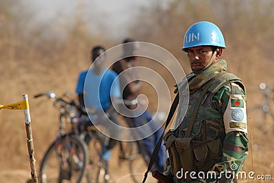 United Nations guard in Africa Editorial Stock Photo