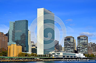 United Nations is headquartered in New York City, Editorial Stock Photo