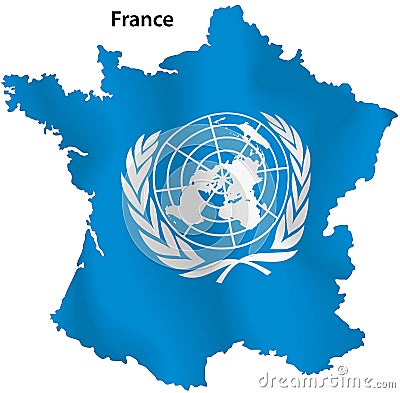 United Nations map of France Editorial Stock Photo