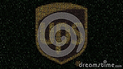 United Parcel Service UPS logo made of hexadecimal symbols on computer screen. Editorial 3D rendering Editorial Stock Photo