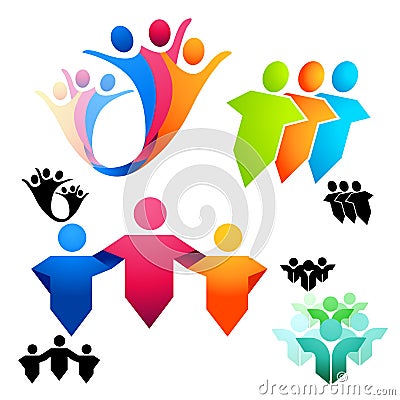 United People Symbols Cartoon Illustration