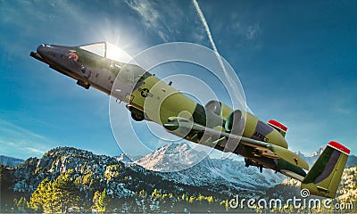 United States Air Force Academy Fairchild Republic A-10A Warthog Jet Plane Editorial Stock Photo
