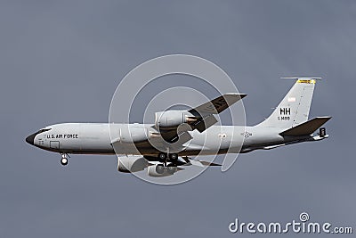 United States Air Force USAF Boeing KC-135R Stratotanker aerial refueling aircraft from the 203rd Air Refueling Squadron, 154th Editorial Stock Photo