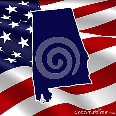 United States, Alabama. Vector Illustration