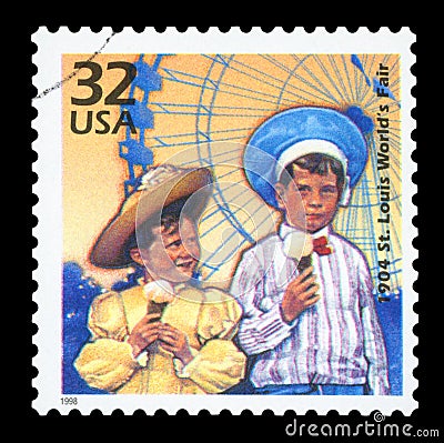 US - Postage stamp Editorial Stock Photo