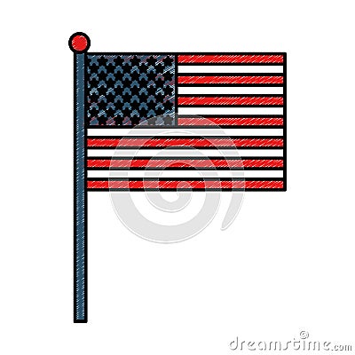 United states of america flag Vector Illustration