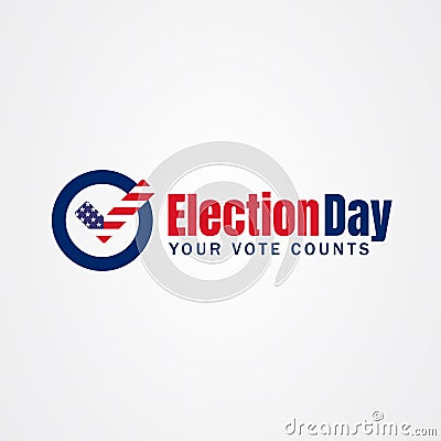 2020 United States of America presidential election day vote banner Vector Illustration