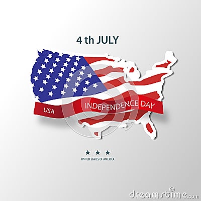 United States of America. 4th of July Independence Day. Vector 10 Editorial Stock Photo
