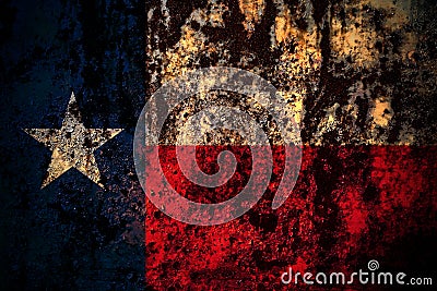 United States of America, America, US, USA, American, Texas flag on grunge metal background texture with scratches and cracks Stock Photo