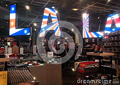 United States of America USA US Los Angeles LA Hollywood Style American Retro Interior Design Retail Space Cashier Counter Editorial Stock Photo