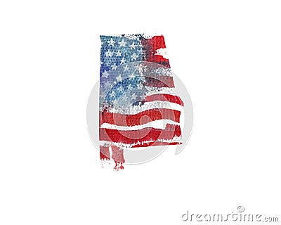 United States Of America. Watercolor texture of American flag. A Stock Photo