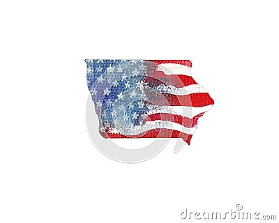 United States Of America. Watercolor texture of American flag. I Stock Photo