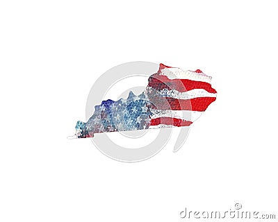 United States Of America. Watercolor texture of American flag. K Stock Photo