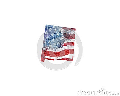 United States Of America. Watercolor texture of American flag. N Stock Photo