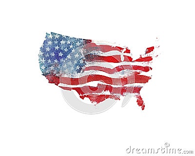 United States Of America. Watercolor texture of American flag. U Stock Photo
