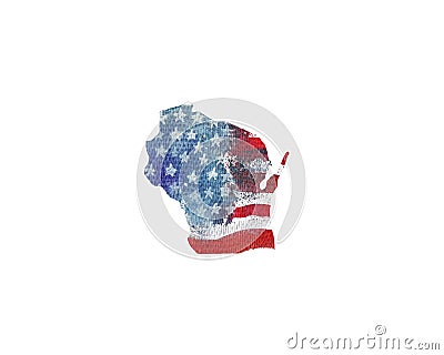 United States Of America. Watercolor texture of American flag. W Stock Photo