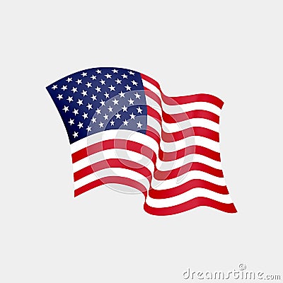 United States of America waving flag. Vector illustration. US waving flag Vector Illustration