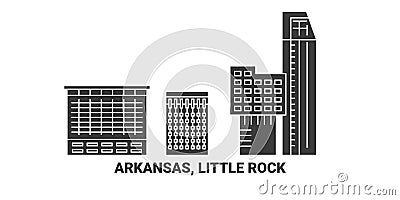 United States, Arkansas, Little Rock travel landmark vector illustration Vector Illustration