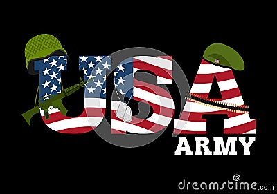 United States Army. Military equipment of America. Logo for Amer Vector Illustration