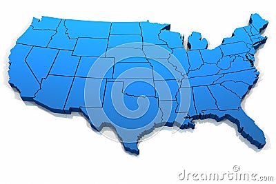 United States blue map outline Stock Photo