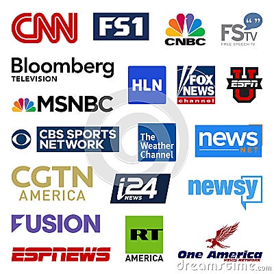United states cable television news networks vector logo collection Vector Illustration