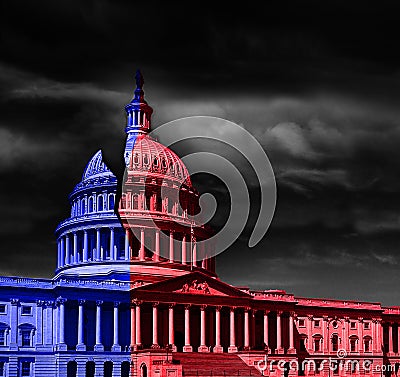 Washington DC capitol divided politics Stock Photo