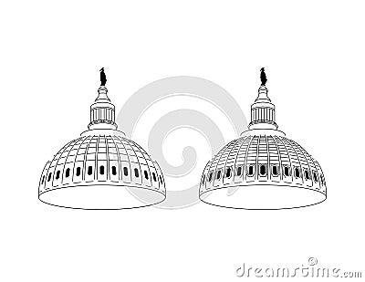 United States Capitol Dome Vector Stock Photo