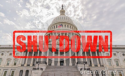 United States Capitol Government Shutdown Stock Photo