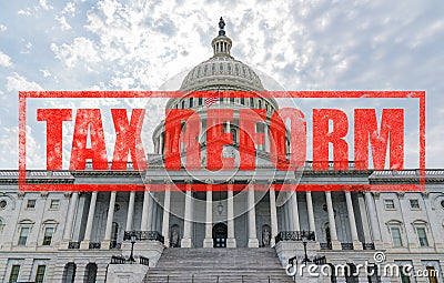 United States Capitol Tax Reform Stock Photo