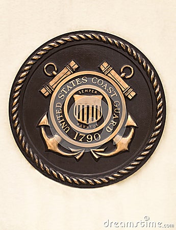 United states coast guard plaque Editorial Stock Photo