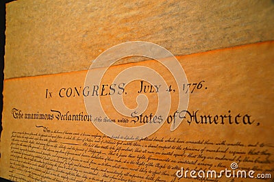 United States Declaration of Independence Stock Photo