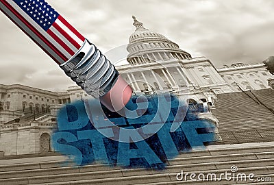 United States Deep State Cartoon Illustration