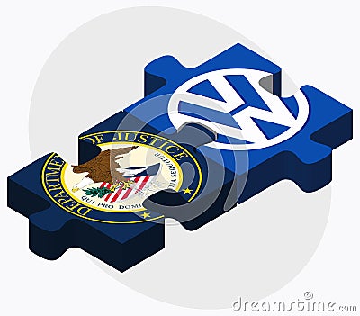 United States Department of Justice and Volkswagen Vector Illustration