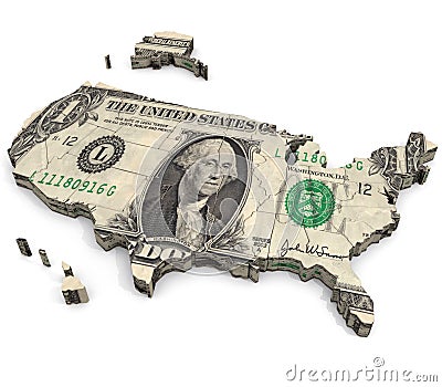 United States of Dollars Cartoon Illustration